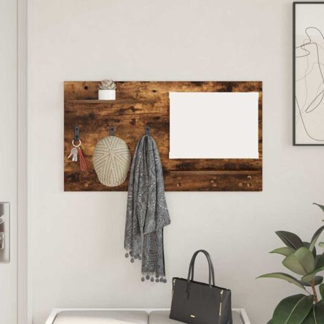 Porte-manteau Mural Avec étagère – Design Chêne Sonoma, 84x10x80 Cm, Pour Entrée Ou Couloir