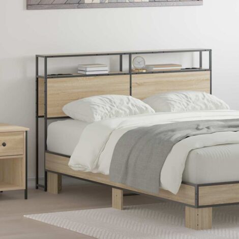 Tête de lit de rangement Chêne fumé 90 cm Bois d'ingénierie | Leroy Merlin Tête de lit de rangement Chêne fumé 90 cm Bois d'ingénierie | Leroy Merlin