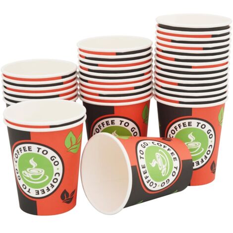 1000 Gobelets Jetables En Carton 240 Ml (8 Oz) - Multicolore - Pour Café, Cappuccino, Boissons - VidaXL