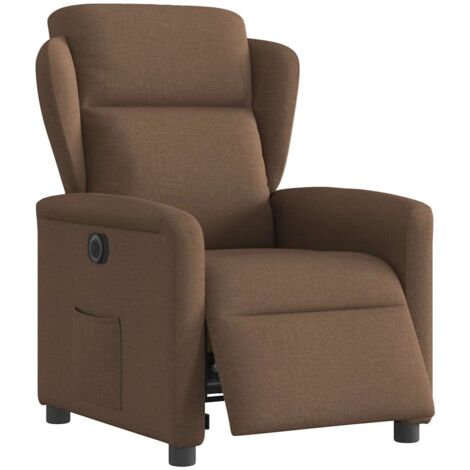 Maison Exclusive - Fauteuil inclinable de massage électrique marron tissu | Leroy Merlin