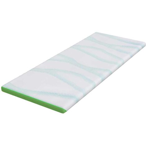 Surmatelas Blanc Et Vert 70x200 Cm - Protection De Matelas - Tissu Jacquard Doux - Confort Supplémentaire Pour Sommeil
