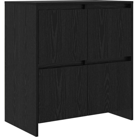 Vidaxl Buffet Noir 79x38x80 Cm Bois D'ingénierie
