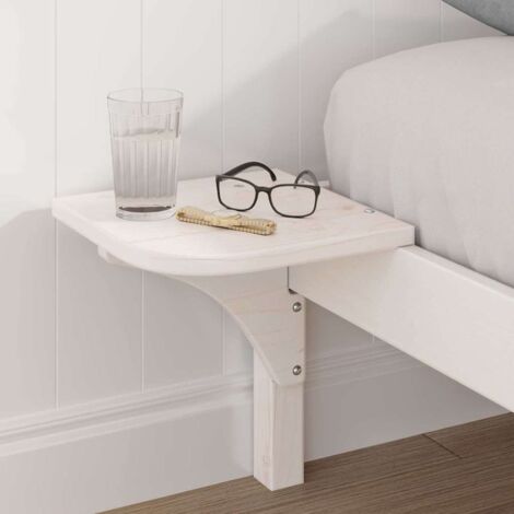 Cadre De Lit Plateforme En Pin Massif 140x200 Cm - Avec Tables De Chevet Intégrées - Style Minimaliste, Rangement Intégré