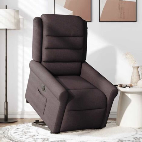 vidaXL Fauteuil inclinable électrique Marron foncé Tissu3203959 - Fauteuil de relaxation | fnac Belgique