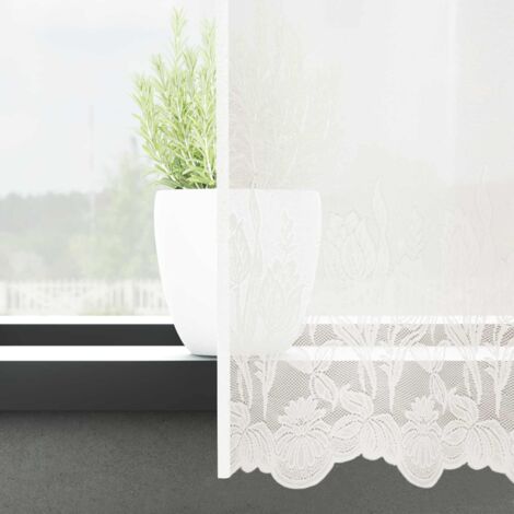 Rideaux avec des rideaux Blanc 500x100cm Polyester