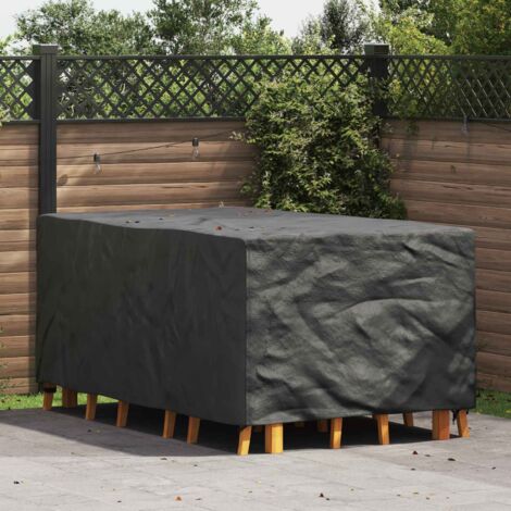 Housse De Meuble D'extérieur Noir 135x135x90 Cm - Tissu 210D Anti-UV, Imperméable, Pour Jardin Terrasse