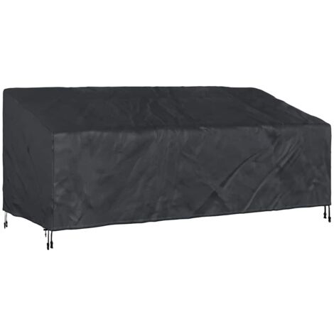 Housse De Banc D'Extérieur Impermeable Noire 2 Places - Très Résistante L 134 X L 66 X H 89 Cm, Protection Mobilier Jardin