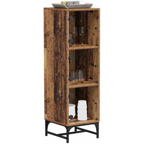 Armoire Rustique En Bois D'Ingénierie - 82,5 X 51,5 X 180 Cm | Rangement Chambre, Style Ancien, Avec Portes Et Étagères