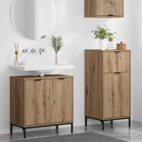 Ensemble de mobilier de salle de bain 2 pcs chêne artisanal