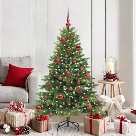 Grand Sapin de Noël artificiel lumineux vert 150cm pour salon chaleureux