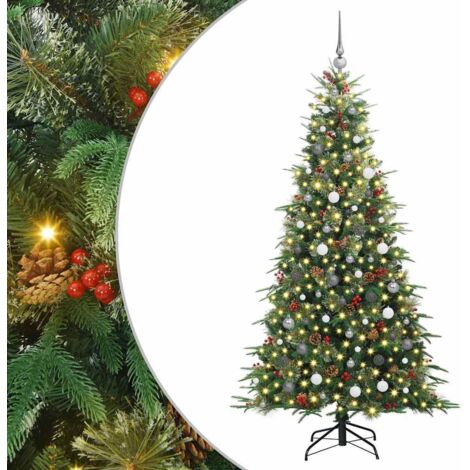 Sapin De Noël Artificiel 300 Cm Avec Guirlandes LED - Branches Articulées, Montage Facile, Pour Intérieur Et Extérieur - 8