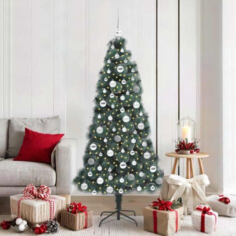 Mini arbre de noël artificiel avec guirlande lumineuse LED,ornements