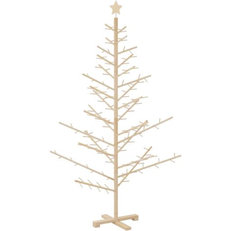 Arbre de Noël en bois Naturel 180 cm Bois massif en pin