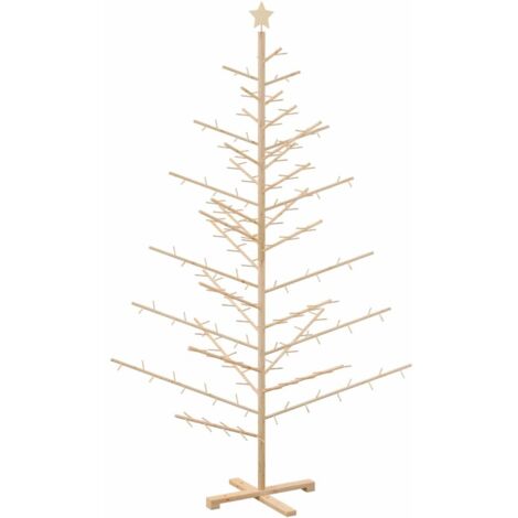 Arbre de Noël en bois Naturel 210 cm Bois massif en pin