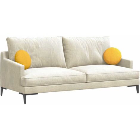 Coussins De Canapé VidaXL 2 Pcs - Velours Côtelé Jaune Clair 45x45 Cm - Housses Amovibles - Décor Moderne