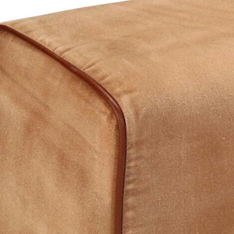 Banc saut de cheval 38 cm Marron Cuir véritable et manguier