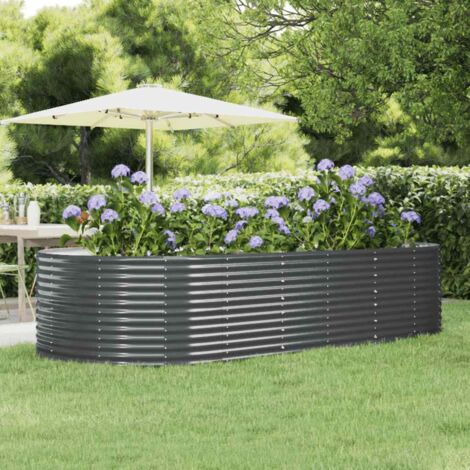 Lit De Jardin Surélevé 120x120 Cm Anthracite Acier Galvanisé - Grand Planteur Extérieur