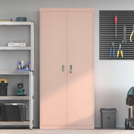 Armoire De Rangement Rose En Acier 42,5x35x101,5 Cm – Pratique Et Déco