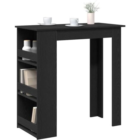 Table de bar blanc avec étagère rangement table de bistrot cuisine Table de bar blanc avec étagère rangement table de bistrot cuisine