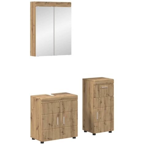 Ensemble de mobilier de salle de bain 5 pcs Chêne