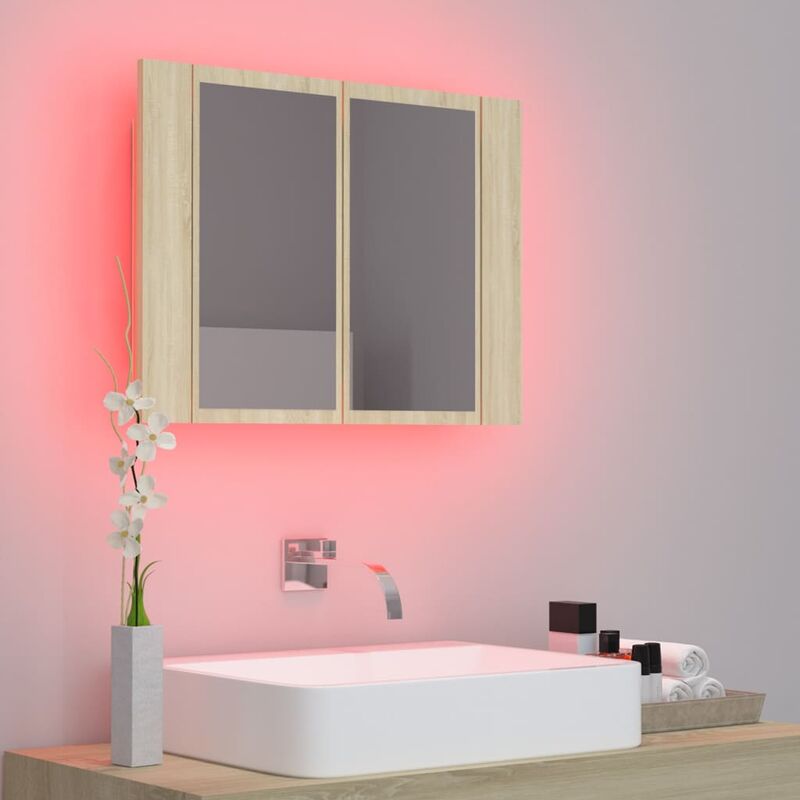 Armoire miroir salle de bain armoire de toilette murale meuble d'angle 2  étagères dim. 30l x 18,4l x 60h cm acier inox. - Conforama