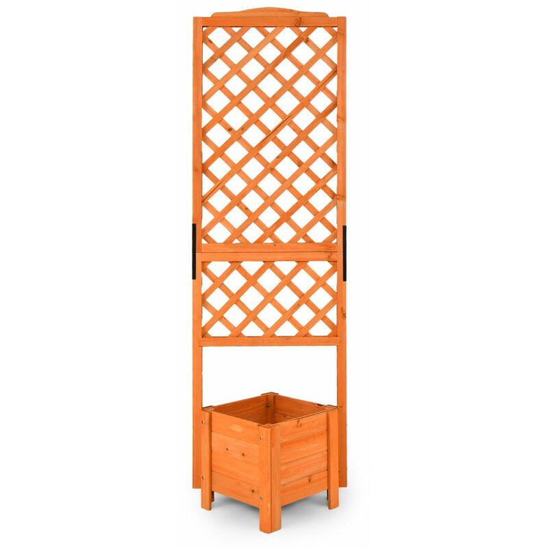 Jardinière Avec Treillis Bois, Bac à Fleurs Rectangulaire Pour Jardin Terrasse 64 5 X 28 X 75 Cm 87817941