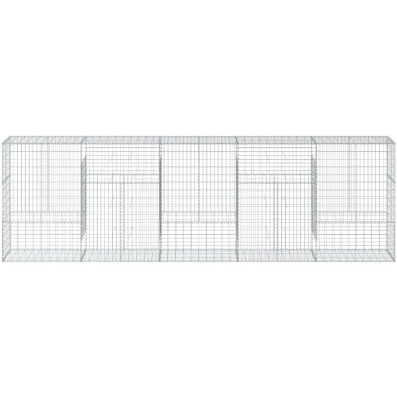 Panier Gabion Clôture Cage Mur De Soutènement Avec Couvercle 500 X 50 X 200 Cm Fer Galvanise Argent 02 0040175 96122524