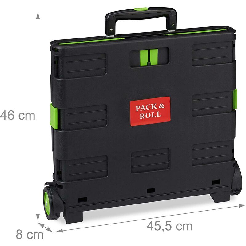 Chariot De Courses Pliable Relaxdays 50L - 35kg Charge Max, Poignée Télescopique, 2 Roues Bleu/Noir