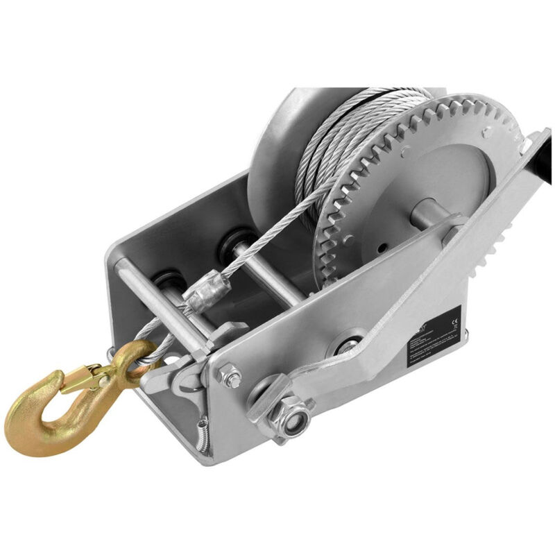 Treuil à Manivelle – Capacité 270/405 Kg – Longueur Câble 6 M – Verrouillable Et Antidérapant