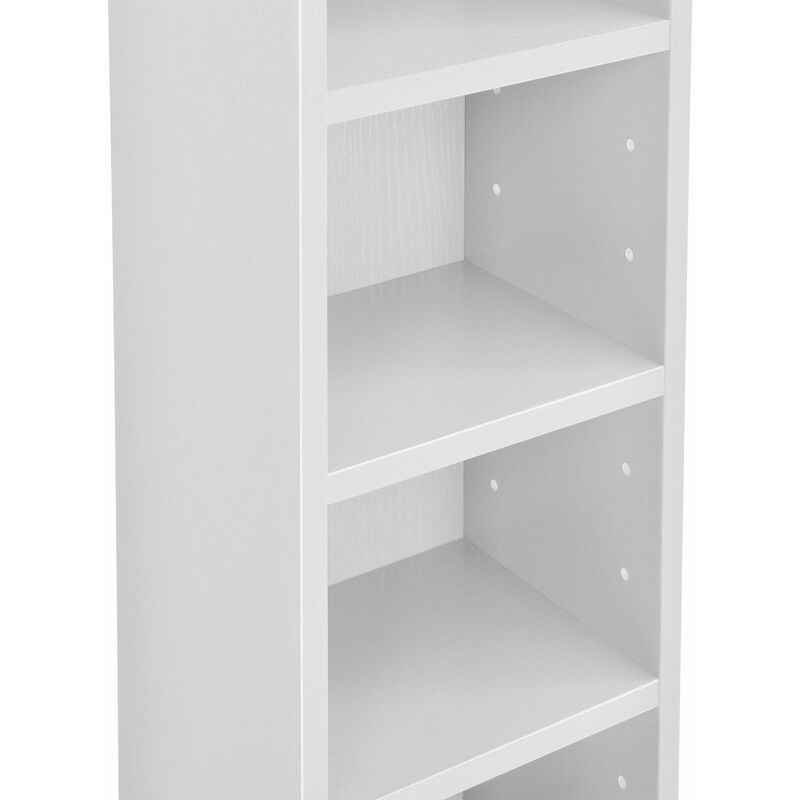 Tour armoire étagère CD / DVD rangement stockage 175 cm MDF blanc  03_0004500