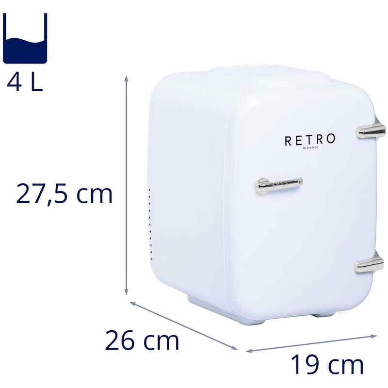 DOMOCLIP - Mini frigo 4l 12v/240v blanc/bleu - FR10 - Vente petit