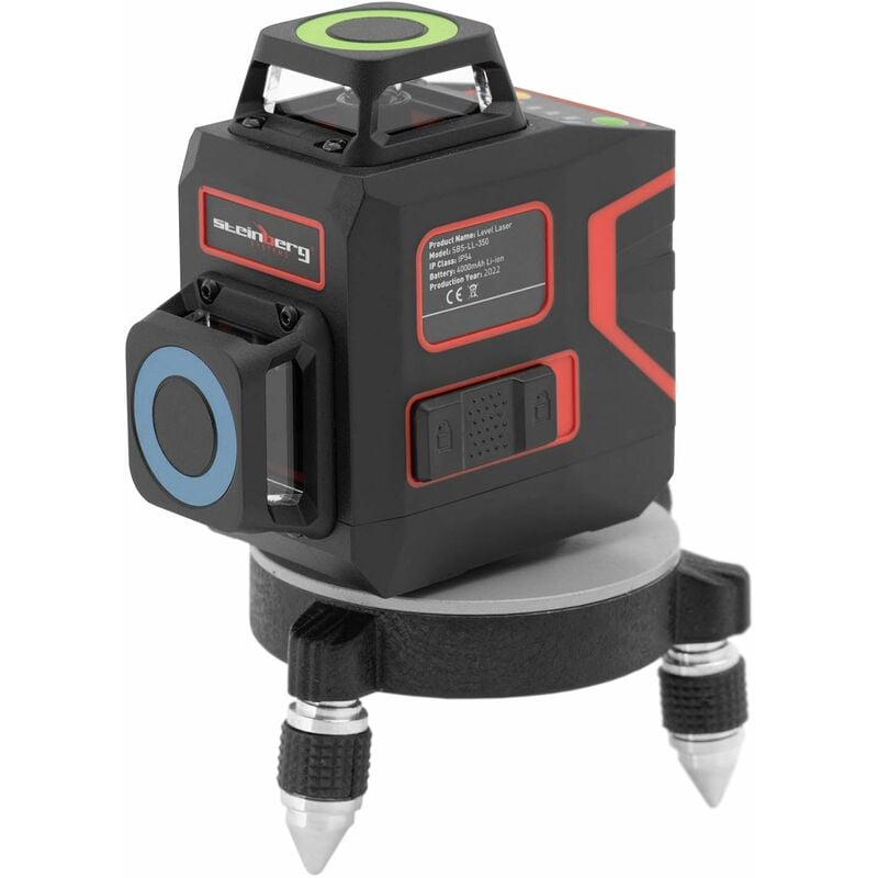 Niveau laser 360° avec étui de rangement - vert - 15-30 m - autonivelant -  mini trépied - télécommande