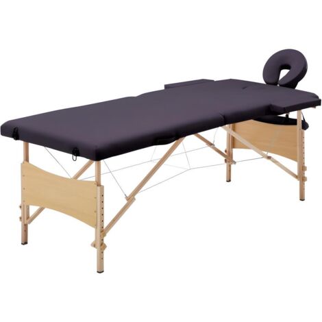 Table de massage pliable 2 zones bois violet (1/5)