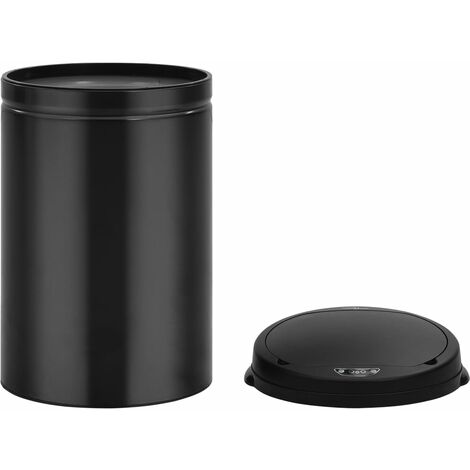 Poubelle à capteur automatique 30 litres acier au carbone noir
