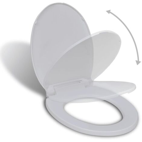 Description abattant WC à fermeture en douceur blanc ovale (1/5)