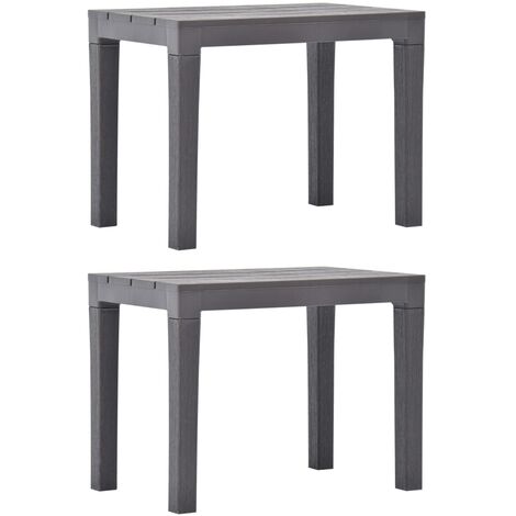 Banc de jardin meuble de patio d'extérieur terrasses de jardin 2 pièces moka plastique (1/5)