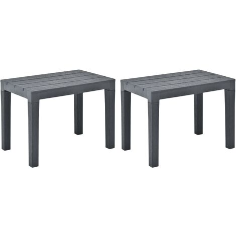 Banc de jardin meuble de patio d'extérieur terrasses de jardin 2 pcs anthracite plastique (1/5)