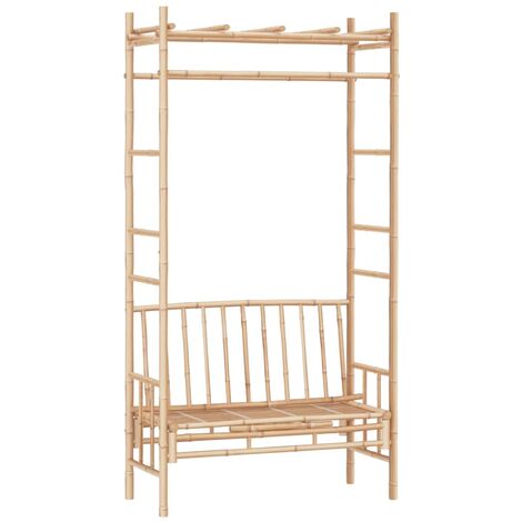 Banc de jardin meuble de patio d'extérieur terrasse avec pergola 116 cm bambou (1/5)