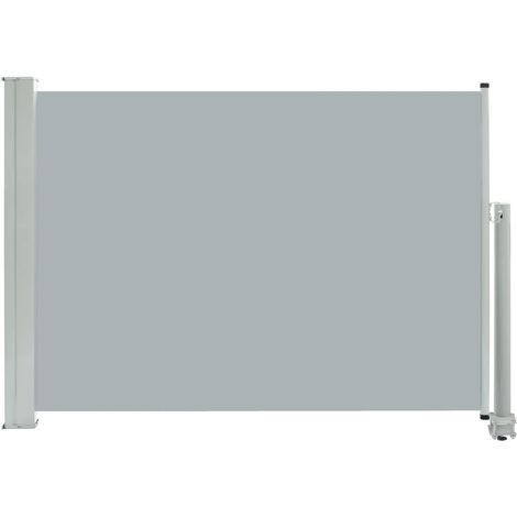 Auvent paravent store brise-vue latéral rétractable de patio jardin terrasse balcon protection visuelle écran 80 x 300 cm gris (1/5)