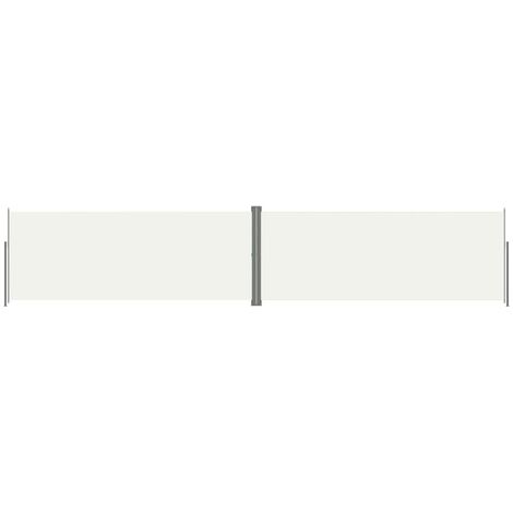 Auvent paravent store brise-vue latéral rétractable de patio jardin terrasse balcon protection visuelle écran 200 x 1000 cm crème (1/8)