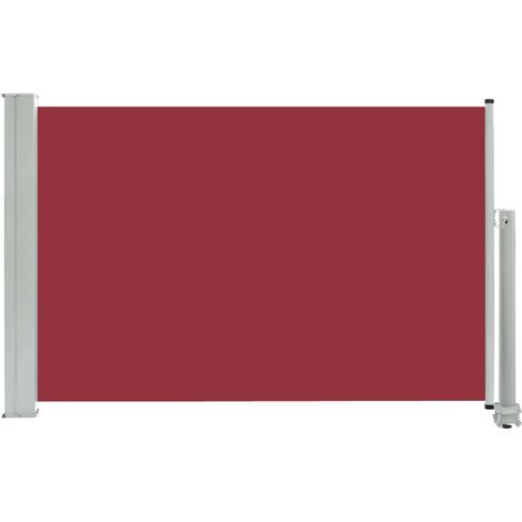 Auvent paravent store brise-vue latéral rétractable de patio jardin terrasse balcon protection visuelle écran 60 x 300 cm rouge (1/5)