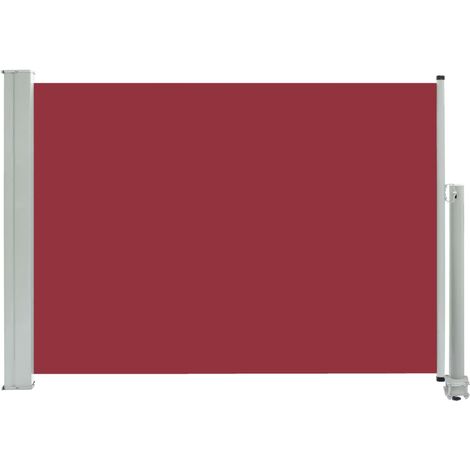 Auvent paravent store brise-vue latéral rétractable de patio jardin terrasse balcon protection visuelle écran 80 x 300 cm rouge (1/5)