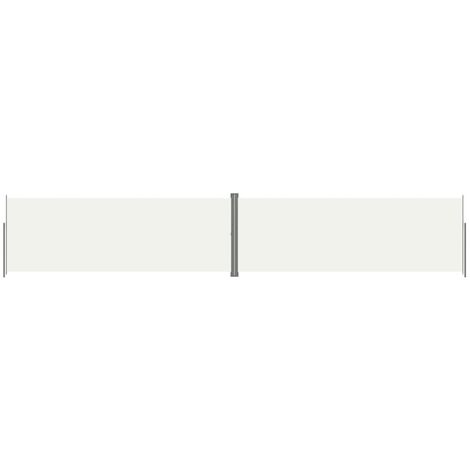 Auvent paravent store brise-vue latéral rétractable de patio jardin terrasse balcon protection visuelle écran 220 x 1200 cm crème (1/5)