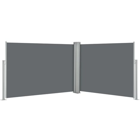 Auvent paravent store brise-vue latéral rétractable de patio jardin terrasse balcon protection visuelle écran 100 x 1000 cm anthracite (1/5)