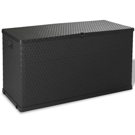 Boîte de stockage de jardin 120 x 56 x 63 cm pp rotin anthracite (1/4)