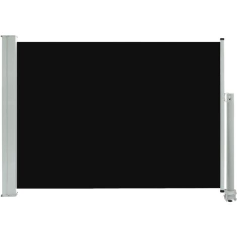 Auvent paravent store brise-vue latéral rétractable de patio jardin terrasse balcon protection visuelle écran 80 x 300 cm noir (1/5)