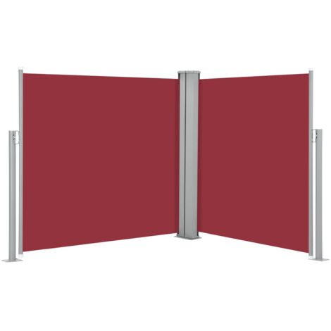 Auvent paravent store brise-vue latéral rétractable de patio jardin terrasse balcon protection visuelle écran 100 x 600 cm rouge (1/5)