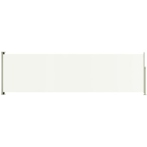 Auvent paravent store brise-vue latéral rétractable de patio jardin terrasse balcon protection visuelle écran 180 x 600 cm crème (1/5)