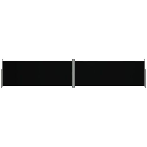 Auvent paravent store brise-vue latéral rétractable de patio jardin terrasse balcon protection visuelle écran 200 x 1000 cm noir (1/5)