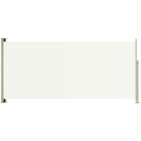 Store Latéral Extérieur Brise-vue Rétractable – Dimensions 140x300 Cm, Tissu Polyester, Couleur Crème, Cadre Acier/aluminium - 3